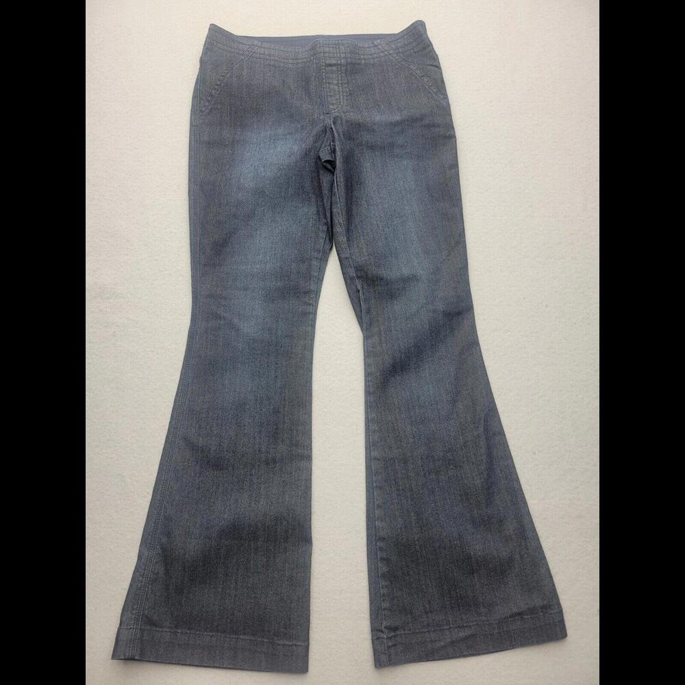 Chico's Women Jeans 0.5 Blue Flared Dark Pocketless Stretch Mid Rise